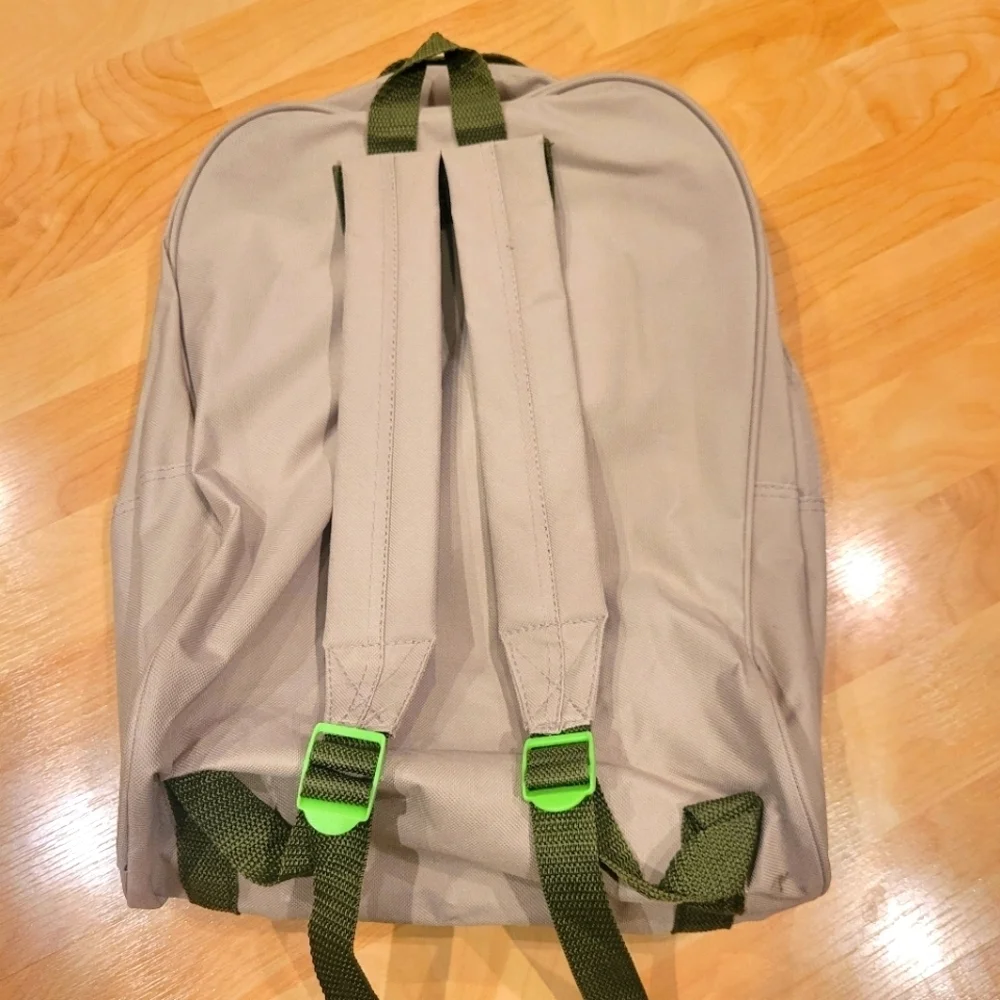 School Backpack Khaki and Green New